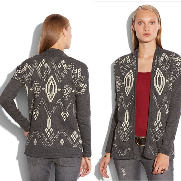 LB Lucky Lutus Embroidered Lagenlook Open Cardigan - Picture 2 of 9